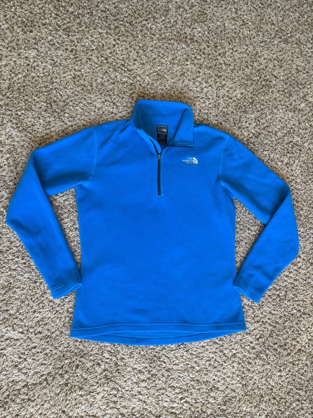 The North Face Blue Quarter Zip Fleece Pullover Size M Like New